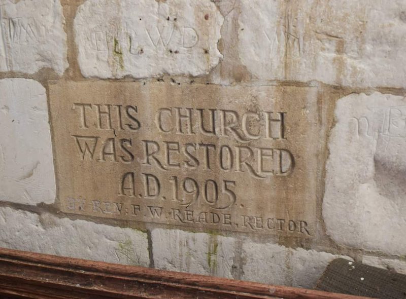 Rushall 1905 restoration stone