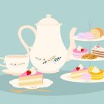 afternoon tea, cakes, hot drinks